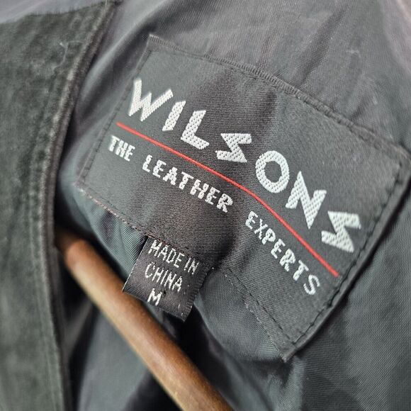 Wilson Leather Vest Womens Medium Black 80s 90s Western Disco Button Vintage - Picture 3 of 9